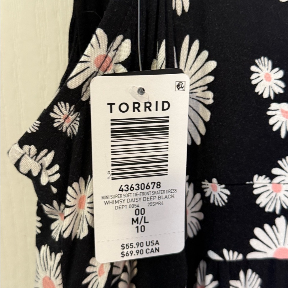 torrid Black Midi Dress with White Daisy Print - Picture 9 of 10